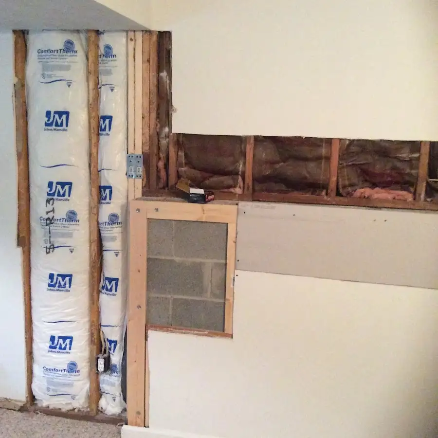 Wall insulation replacement during Basement Flood Cleanup in Fort Myers Beach